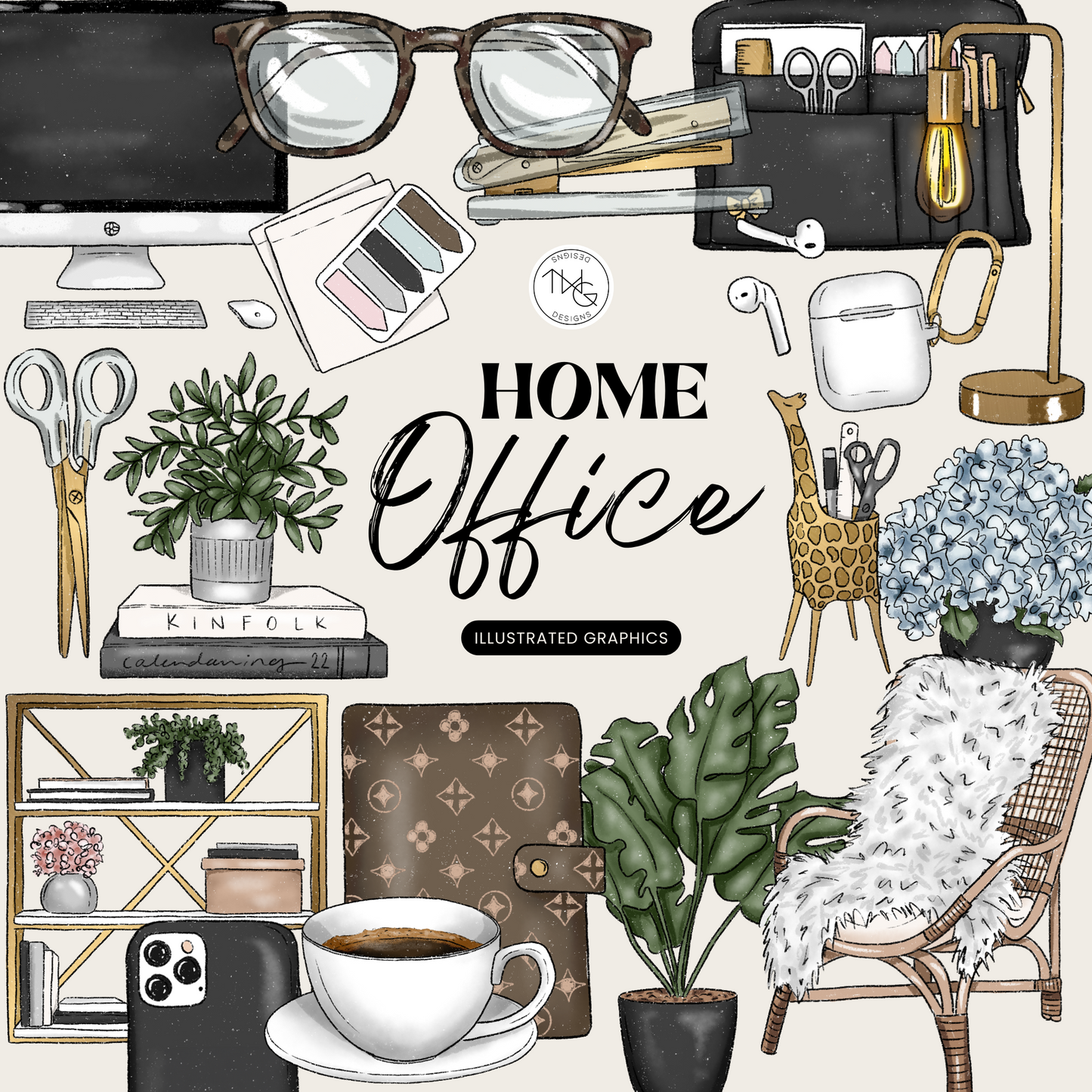 Home Office Clipart Bundle