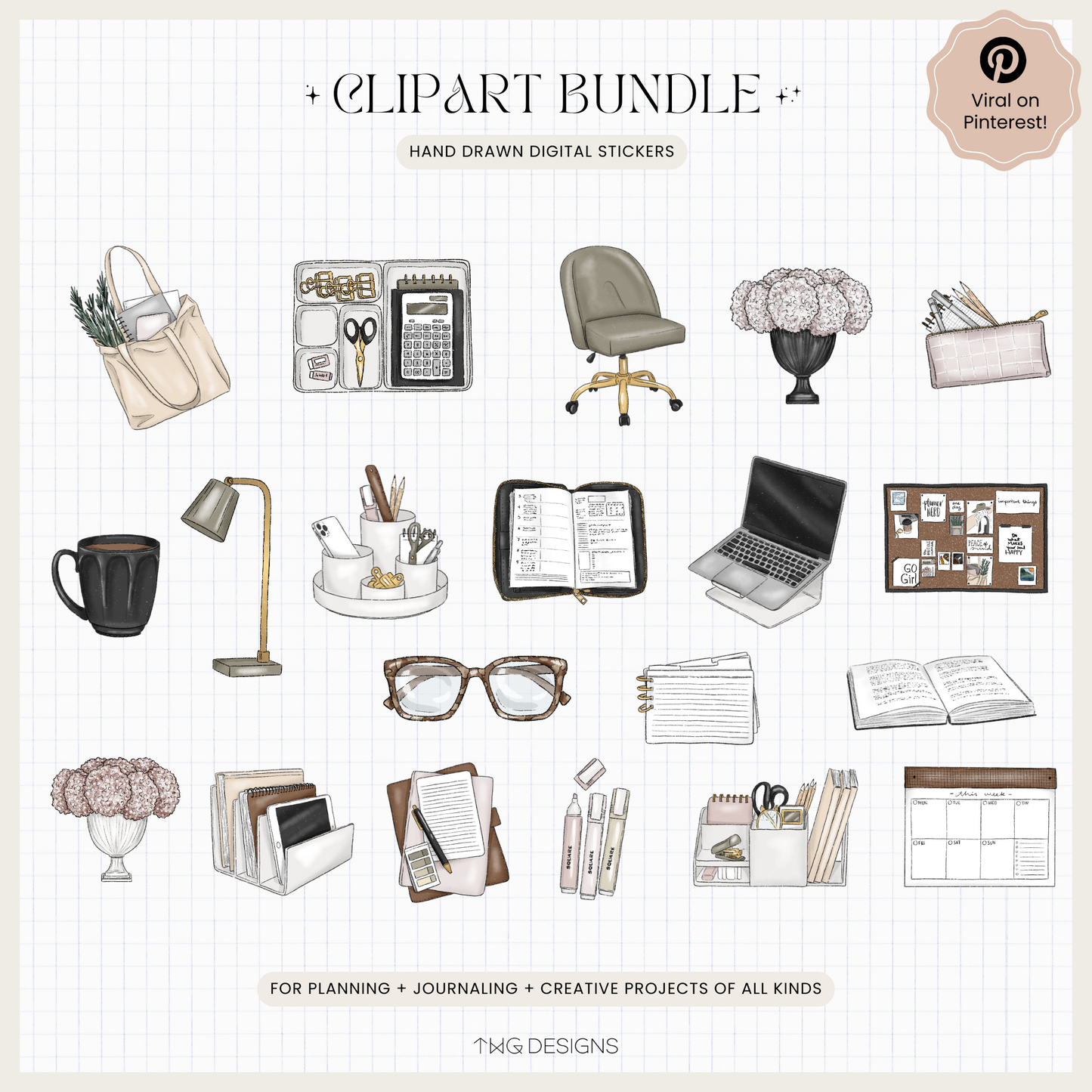 Planner Peace Clipart Bundle