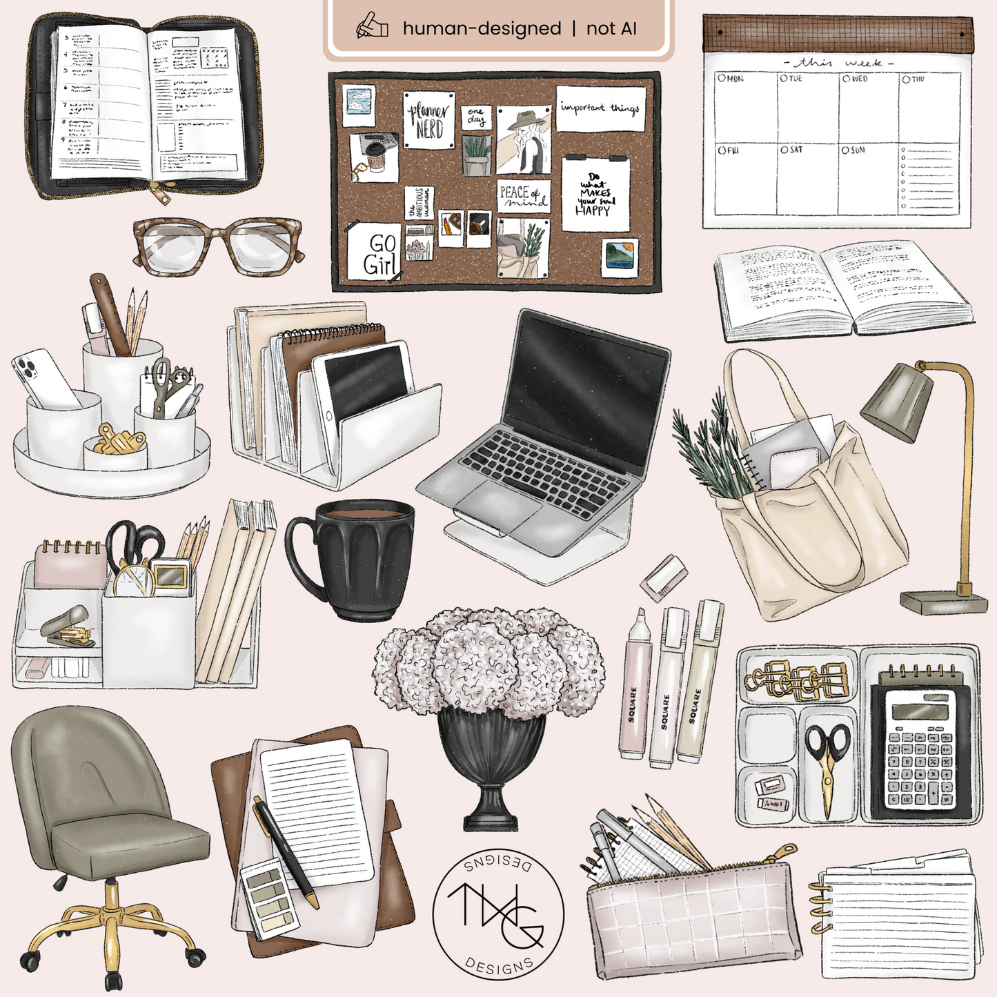 Planner Peace Clipart Bundle