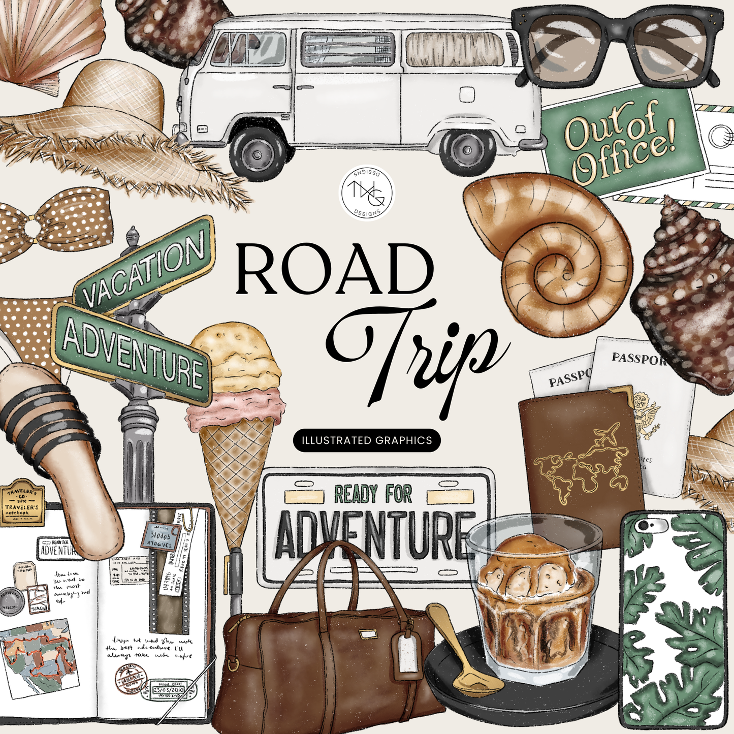 Road Trip Clipart Bundle