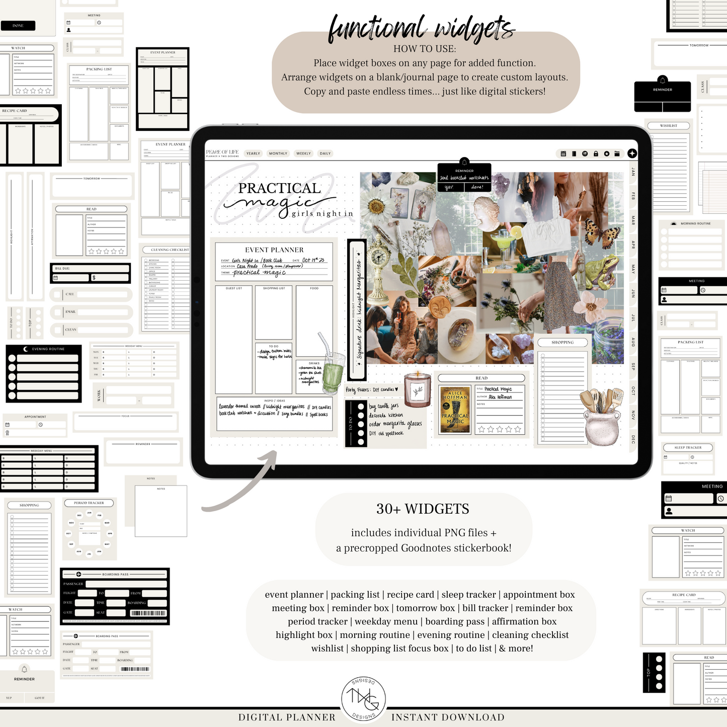Includes extra pages like wellness bingo, routine tracker, gift lists, and 30-day challenges.