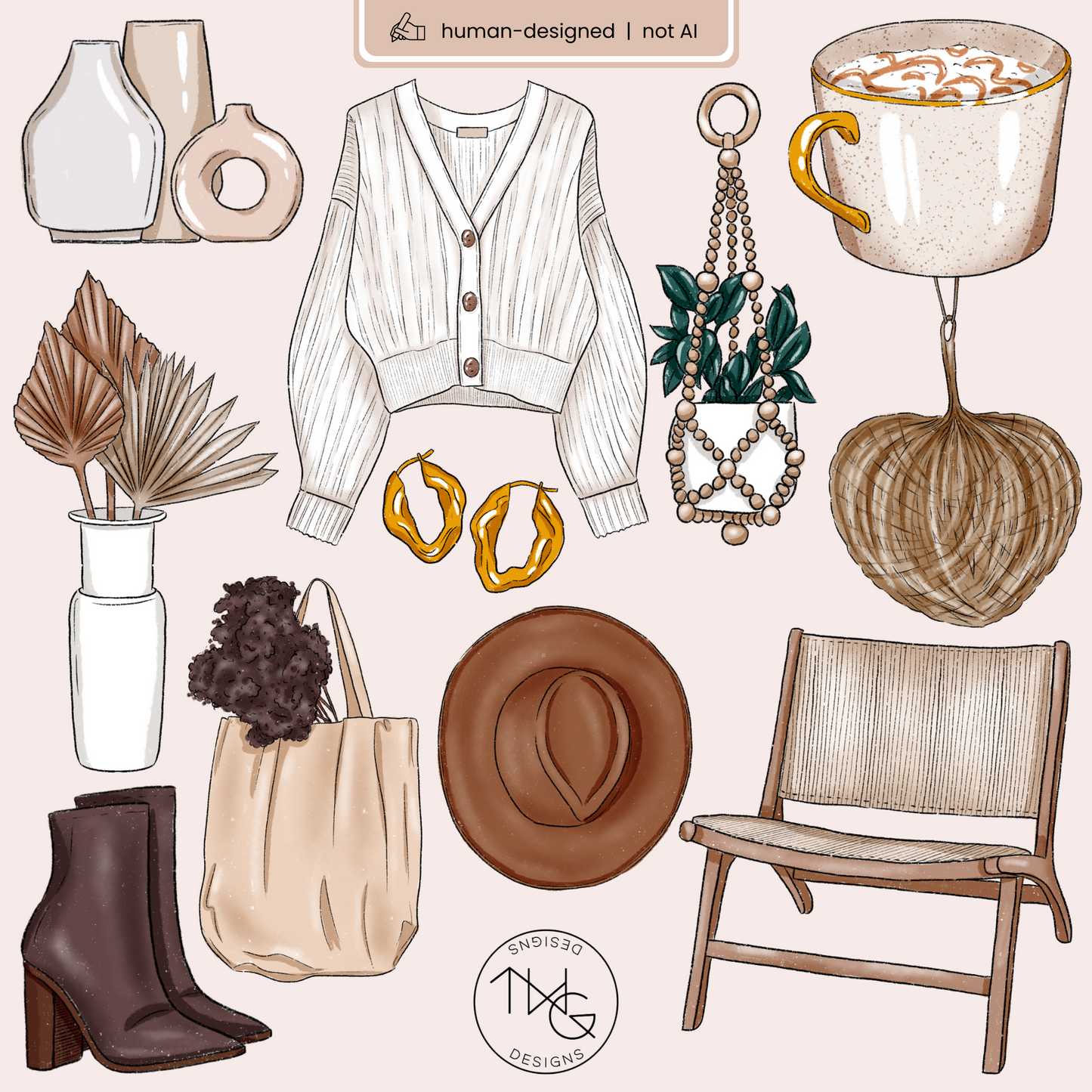 Beige Boutique Clipart Bundle