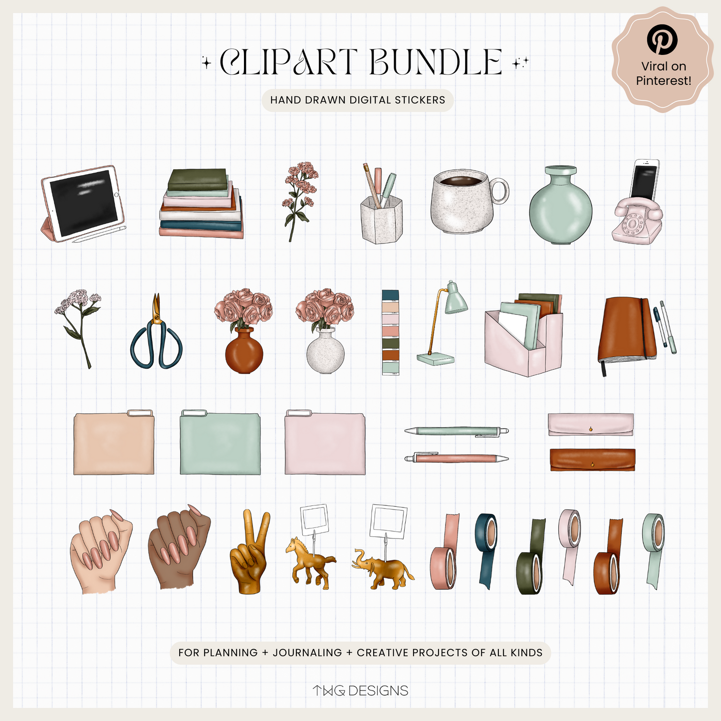 Booked & Busy Clipart Bundle