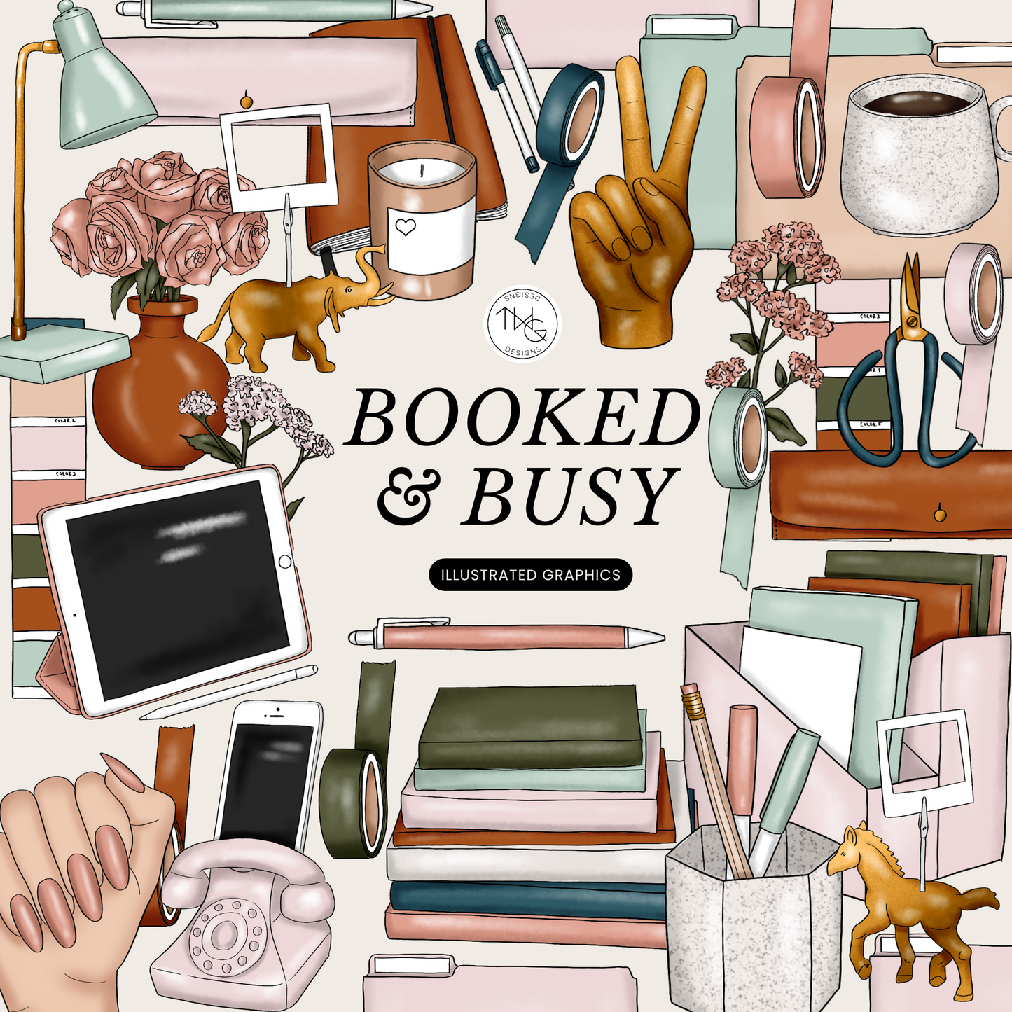 Booked & Busy Clipart Bundle