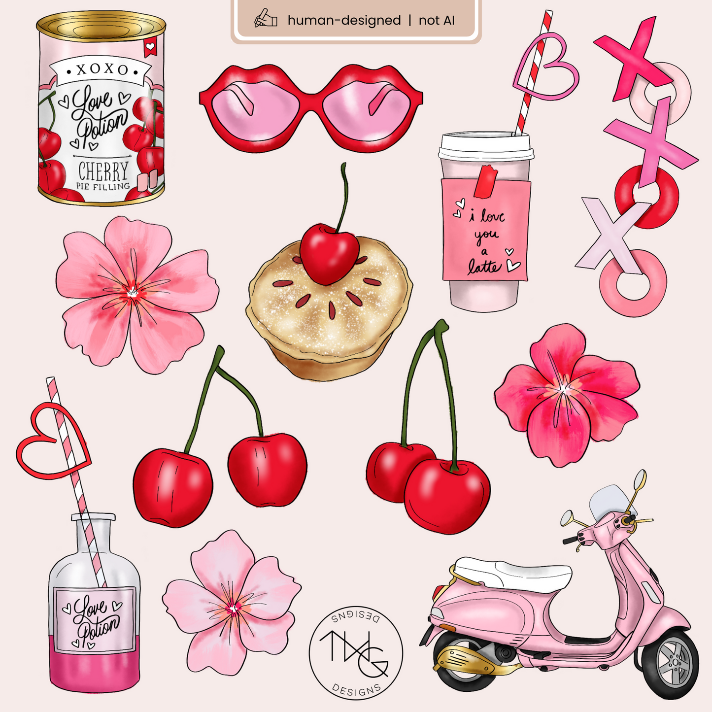 Cherry Pie Clipart Bundle