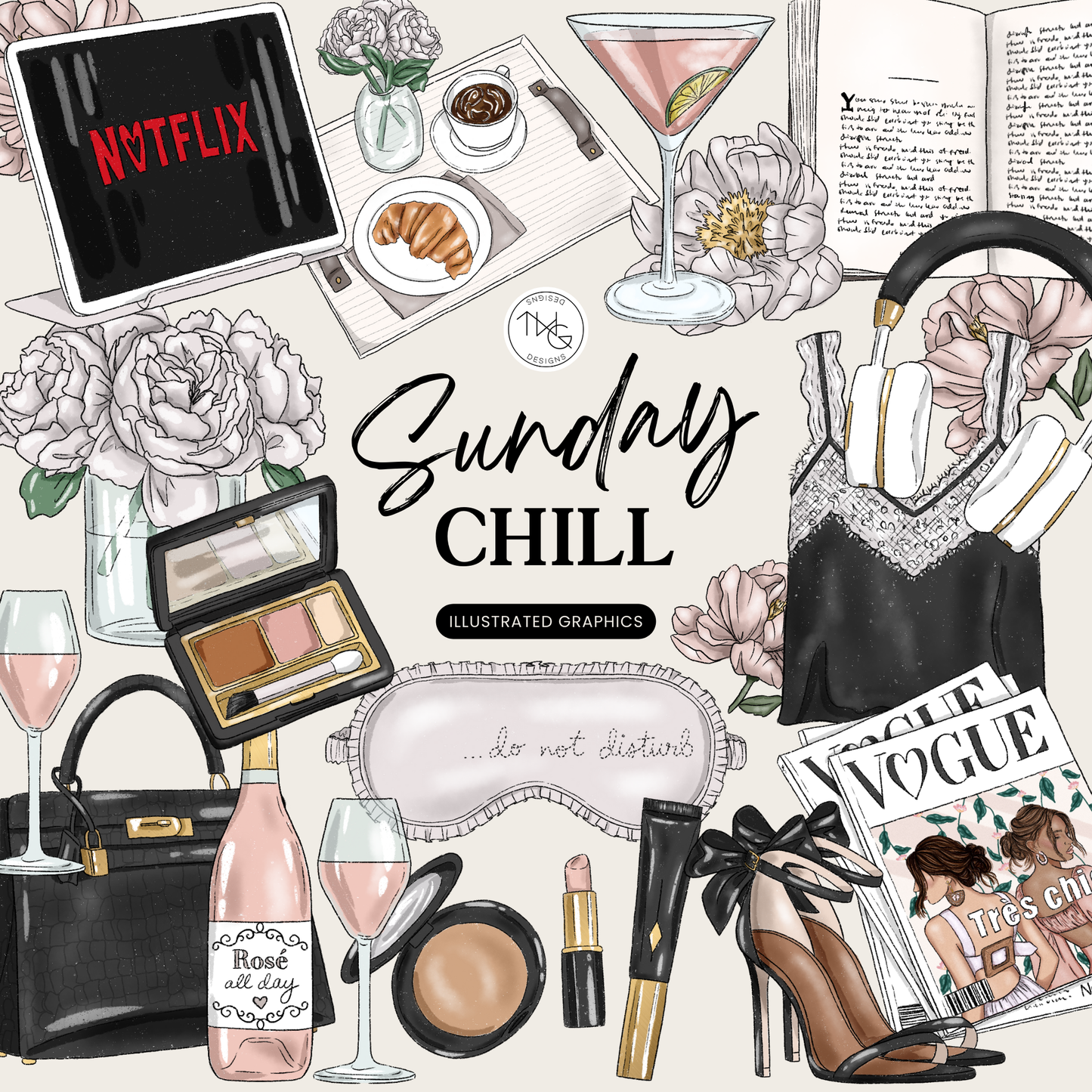 Sunday Chill Clipart Bundle