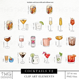 Cocktails V2 Clipart Collection