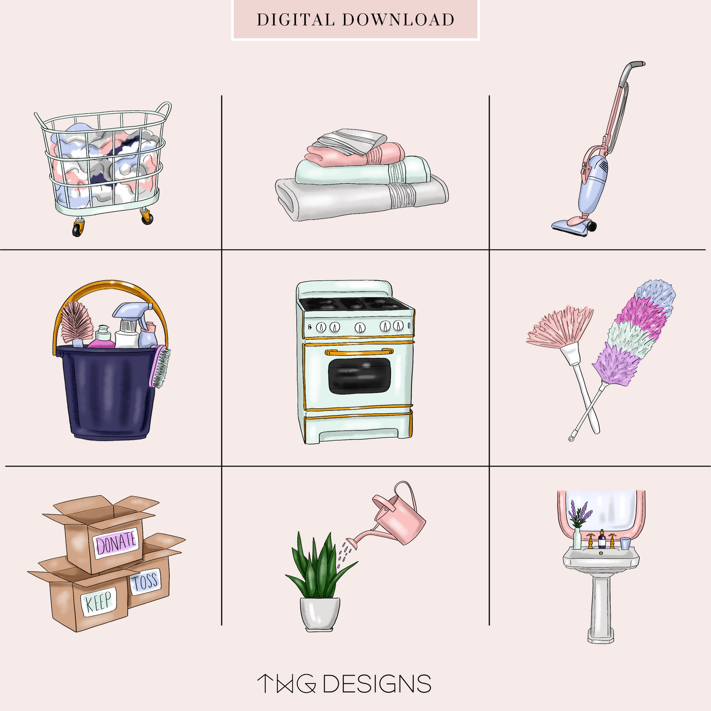 task clipart planner icons bundle