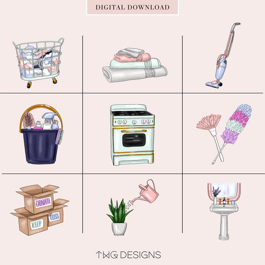 task clipart planner icons bundle