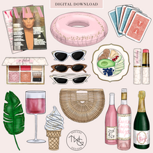 Load image into Gallery viewer, Poolside Rosé Clipart Collection