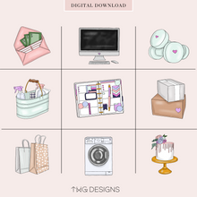 Load image into Gallery viewer, housework clipart elements collection of png files