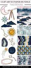 Load image into Gallery viewer, Galaxy Clipart + Pattern Bundle