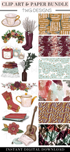 Load image into Gallery viewer, Cozy Night Clipart + Pattern Bundle