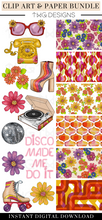 Load image into Gallery viewer, Retro Love Clipart + Pattern Bundle