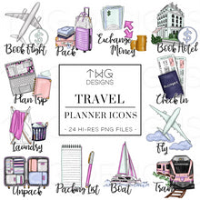 Load image into Gallery viewer, Planner Icons, Travel - To Do Planner Icons - TWG Designs