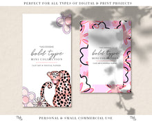 Load image into Gallery viewer, pink leopard cute flowers clipart png graphics