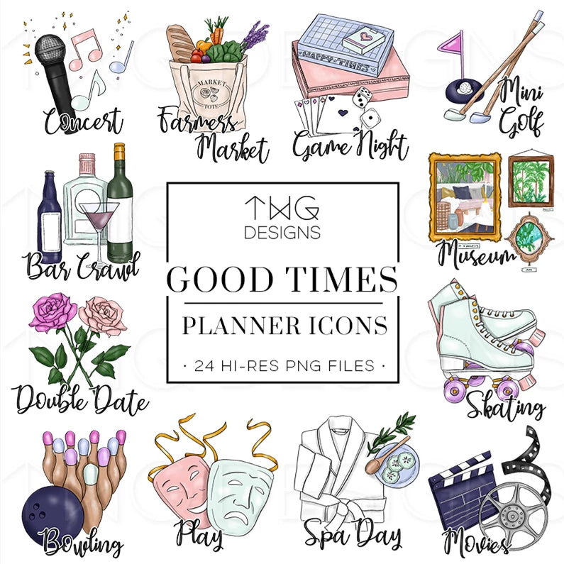 Planner Icons, Good Times - To Do Planner Icons - TWG Designs