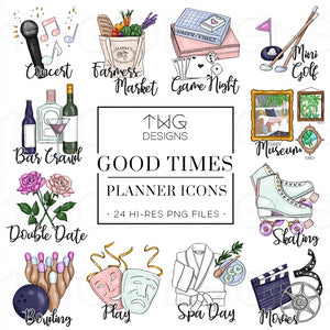 Planner Icons, Good Times - To Do Planner Icons - TWG Designs