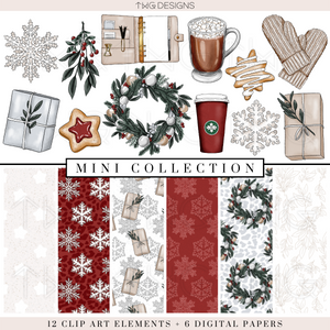 Holiday Clipart + Pattern Bundle