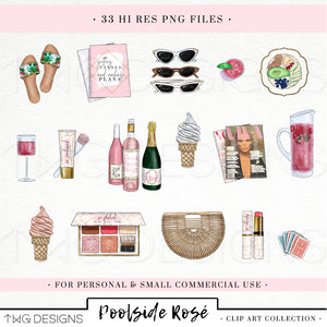 Collections, Poolside Rosé Clip Art Collection - TWG Designs