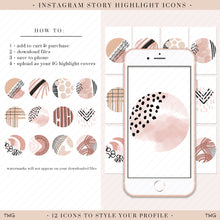 Load image into Gallery viewer, neutral abstract lineart instagram story highlight icon bundle download