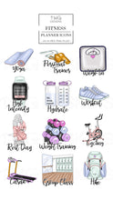 Load image into Gallery viewer, fitness planner icons clipart bundle download