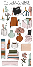 Load image into Gallery viewer, book clipart and office stationery digital art