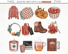 Load image into Gallery viewer, Planner Icons, Fall Fun - Bucket List Icons - TWG Designs