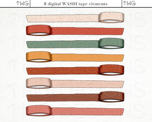 digital washi tape clipart elements png graphics