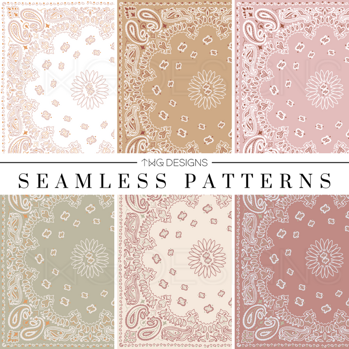 Bandana Print Seamless Patterns