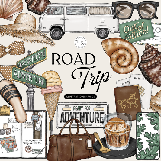 Road Trip Clipart Bundle