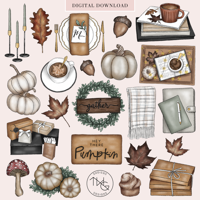 Gathered Gourds Clipart Collection