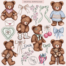 Load image into Gallery viewer, Bears and Bows Clipart Collection