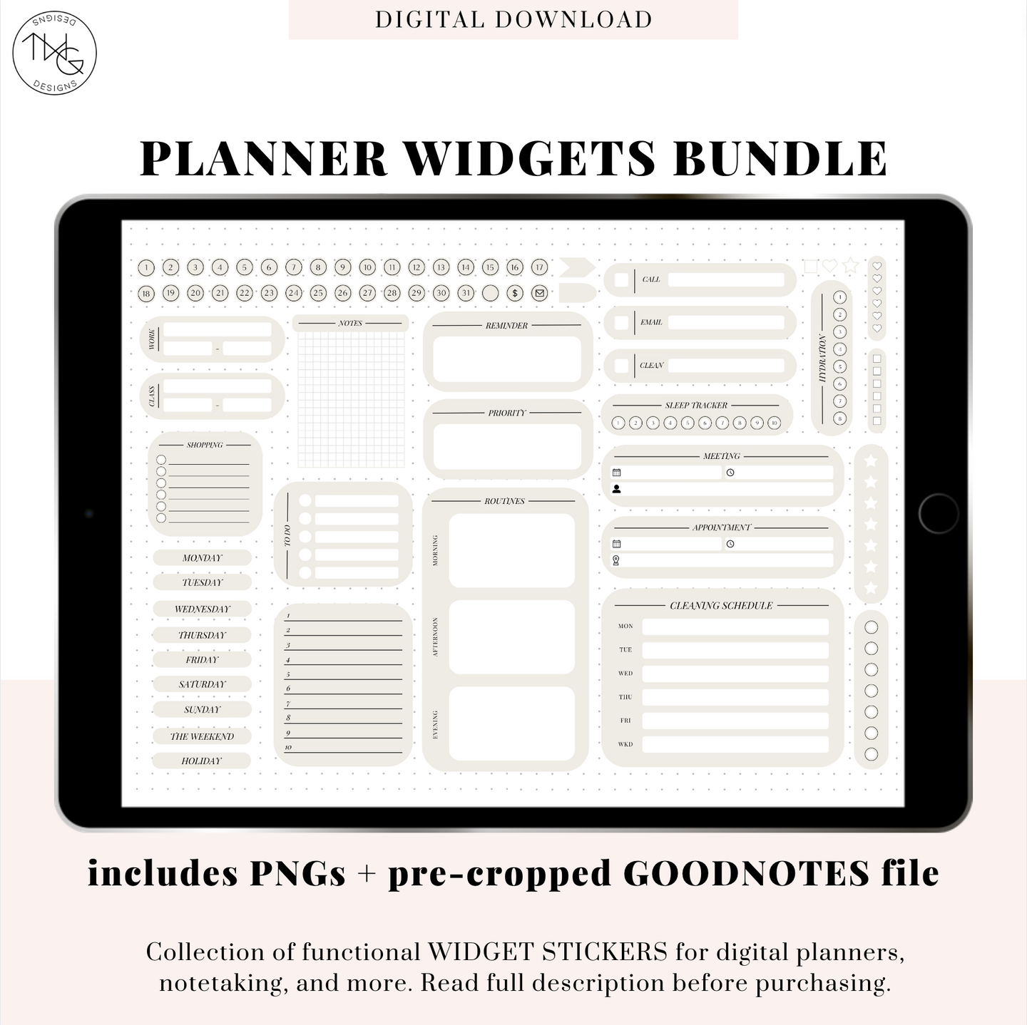 Functional Widgets - Digital Planner Widgets Bundle