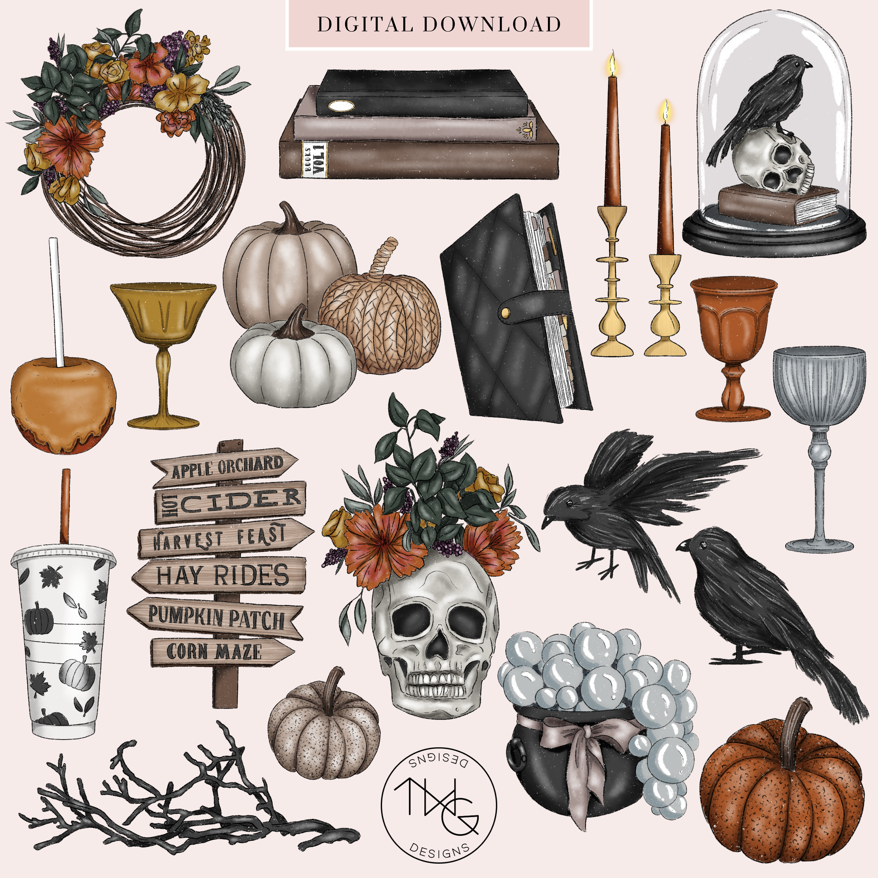 Autumn Halloween Instagram Story Sticker / Journal Sticker 