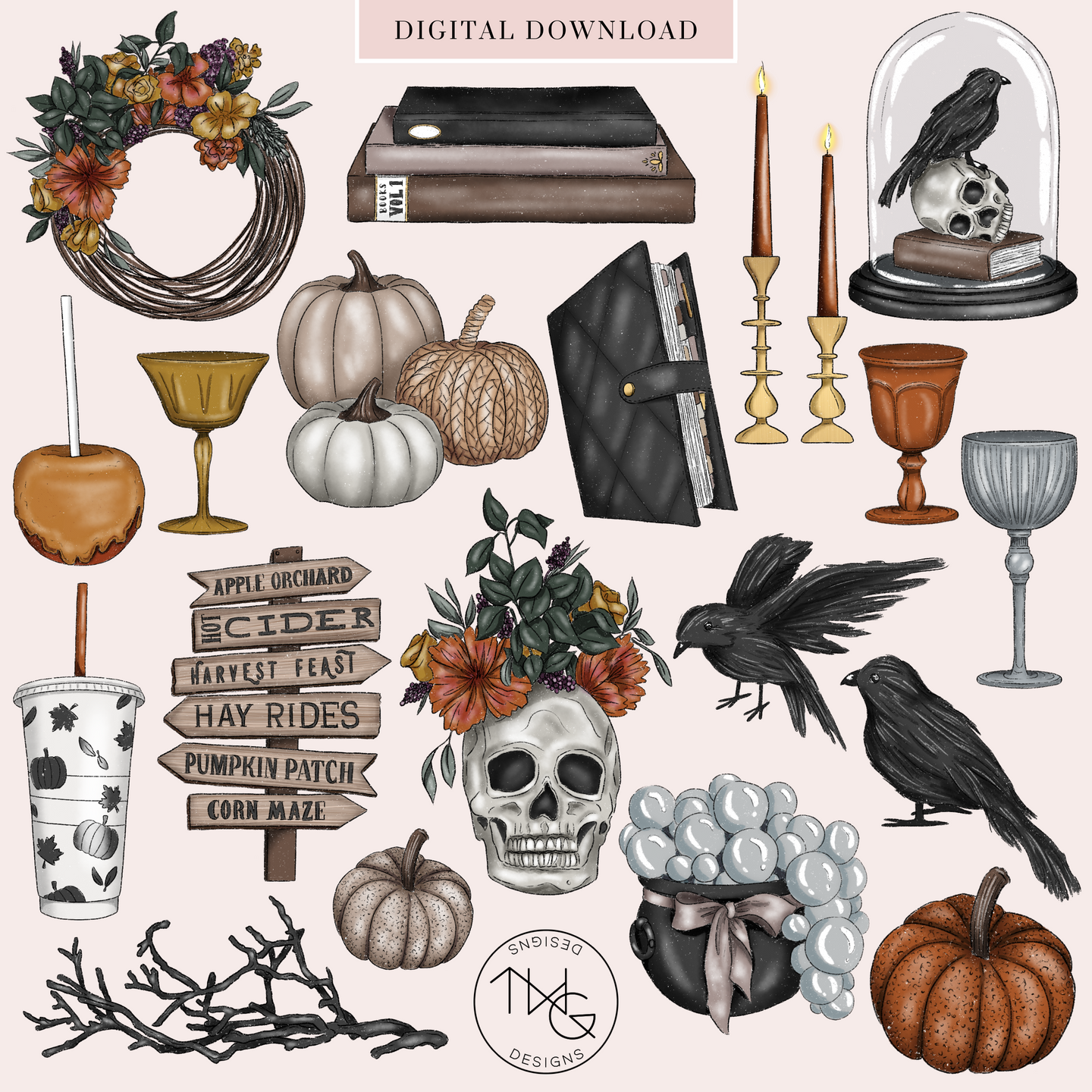 Haunted Harvest Clipart Collection