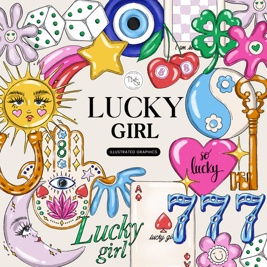 Lucky Girl Clipart Bundle