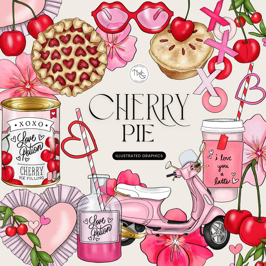Cherry Pie Clipart Bundle
