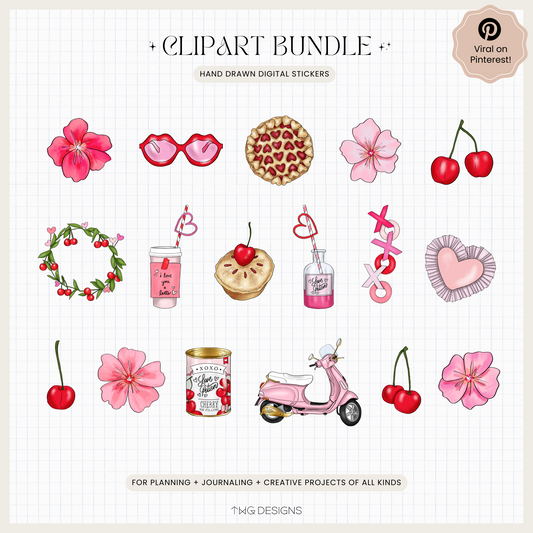 Cherry Pie Clipart Bundle