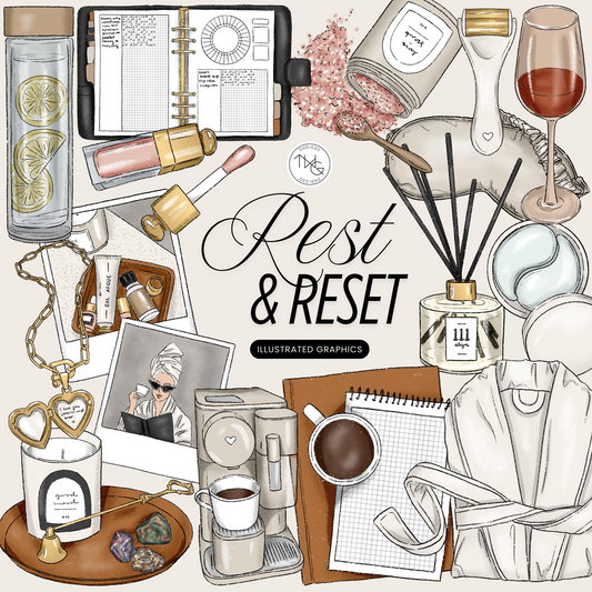 Rest & Reset Clipart Bundle