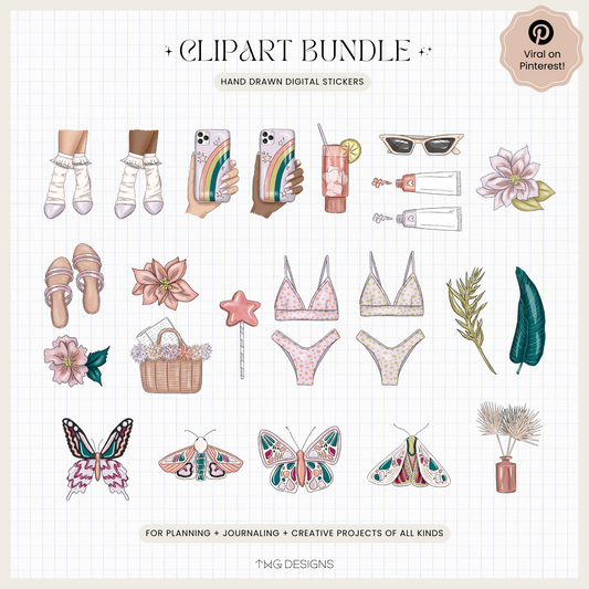 Summer Sunset Clipart Bundle