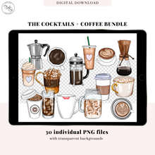Load image into Gallery viewer, Cocktails + Coffee - Digital Planner Sticker Bundle