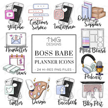 Load image into Gallery viewer, girlboss clipart icons bundle
