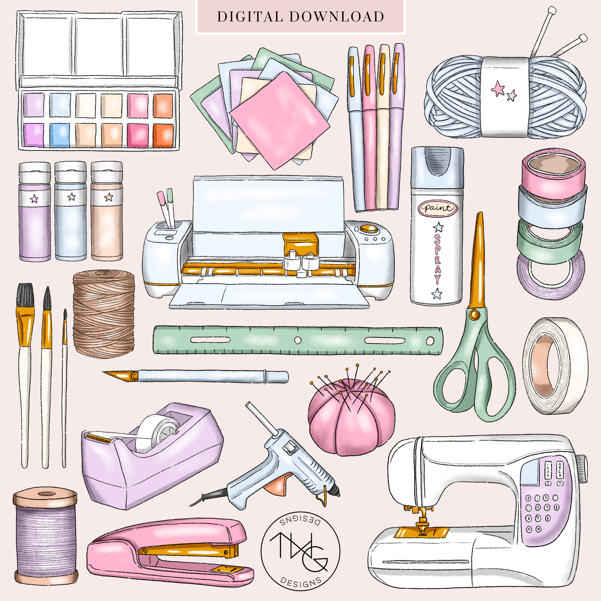 Crafting Supplies Clipart Collection – TWG Designs