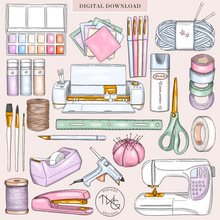 Load image into Gallery viewer, crafting clipart elements bundle in png digital downloads