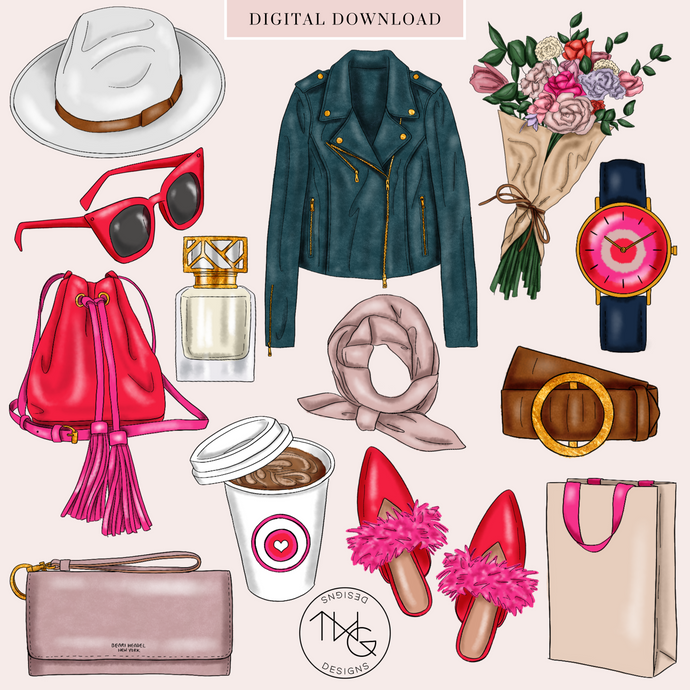 fall fashion clipart bundle download