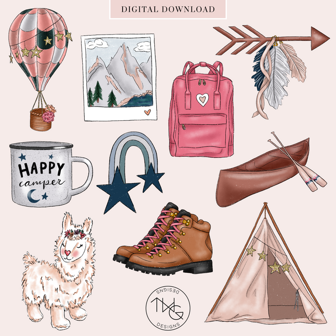 camping adventures clipart graphics