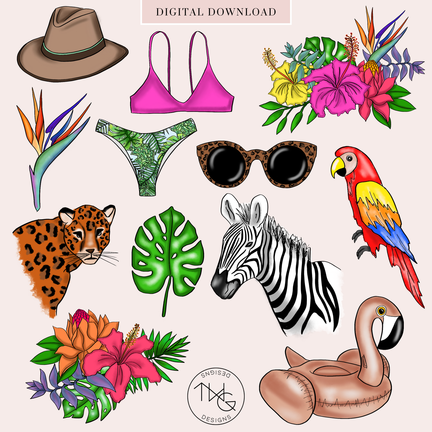 Pretty Wild Clipart + Pattern Bundle
