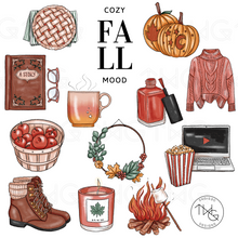 Load image into Gallery viewer, fall planner clipart elements bundle download