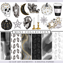 Load image into Gallery viewer, Smokey Quartz Clipart + Pattern Bundle